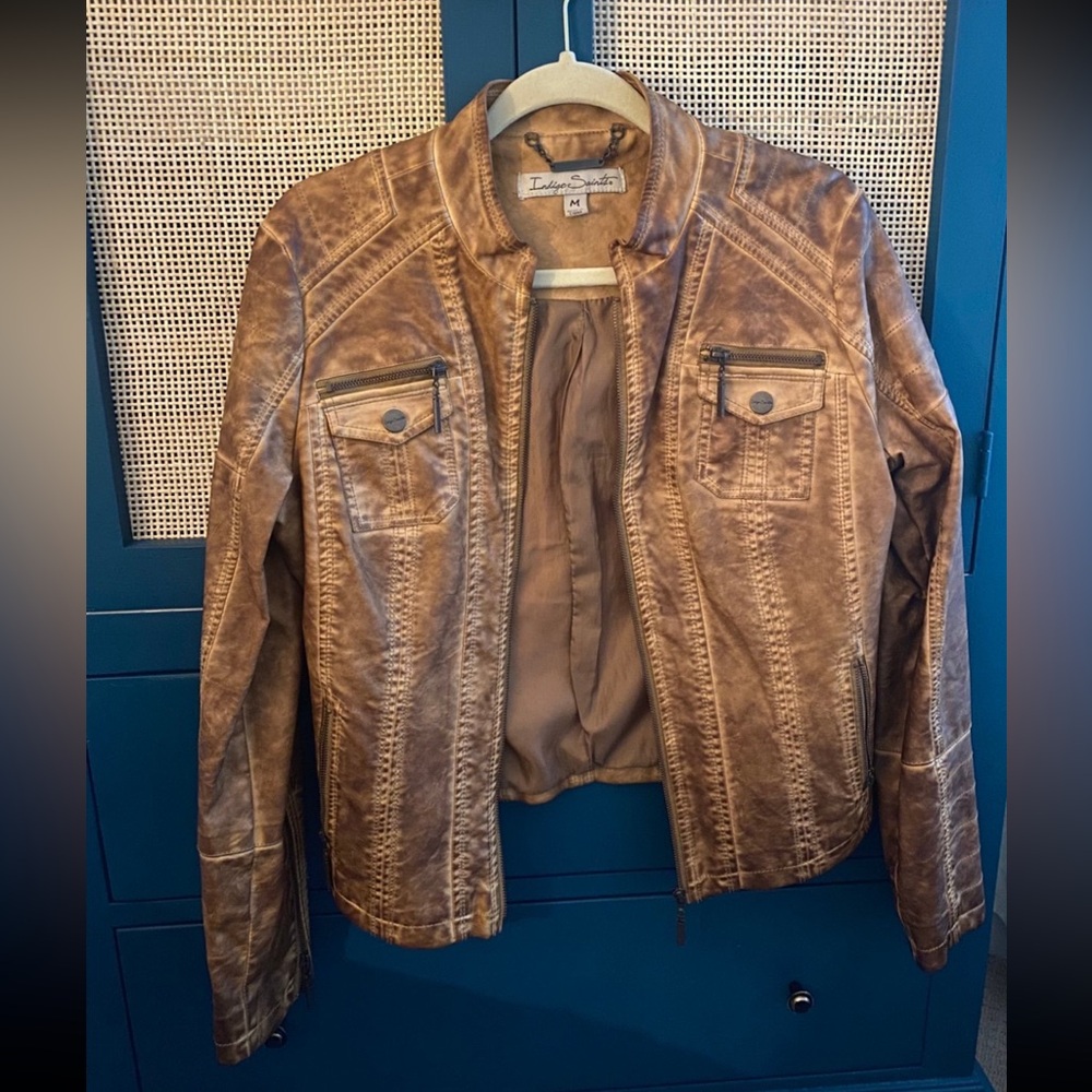 Brown leather jacket